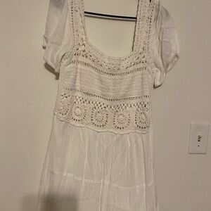 Jessica Simpson Cream Crochet Dress